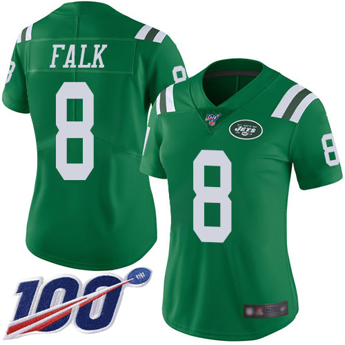 New York Jets Limited Green Women Luke Falk Jersey NFL Football 8 100th Season Rush Vapor Untouchable
